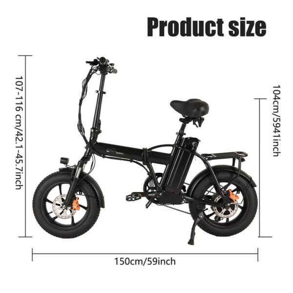 CMACEWHEEL AC16 350W 16" Vélo électrique pliant – Image 2